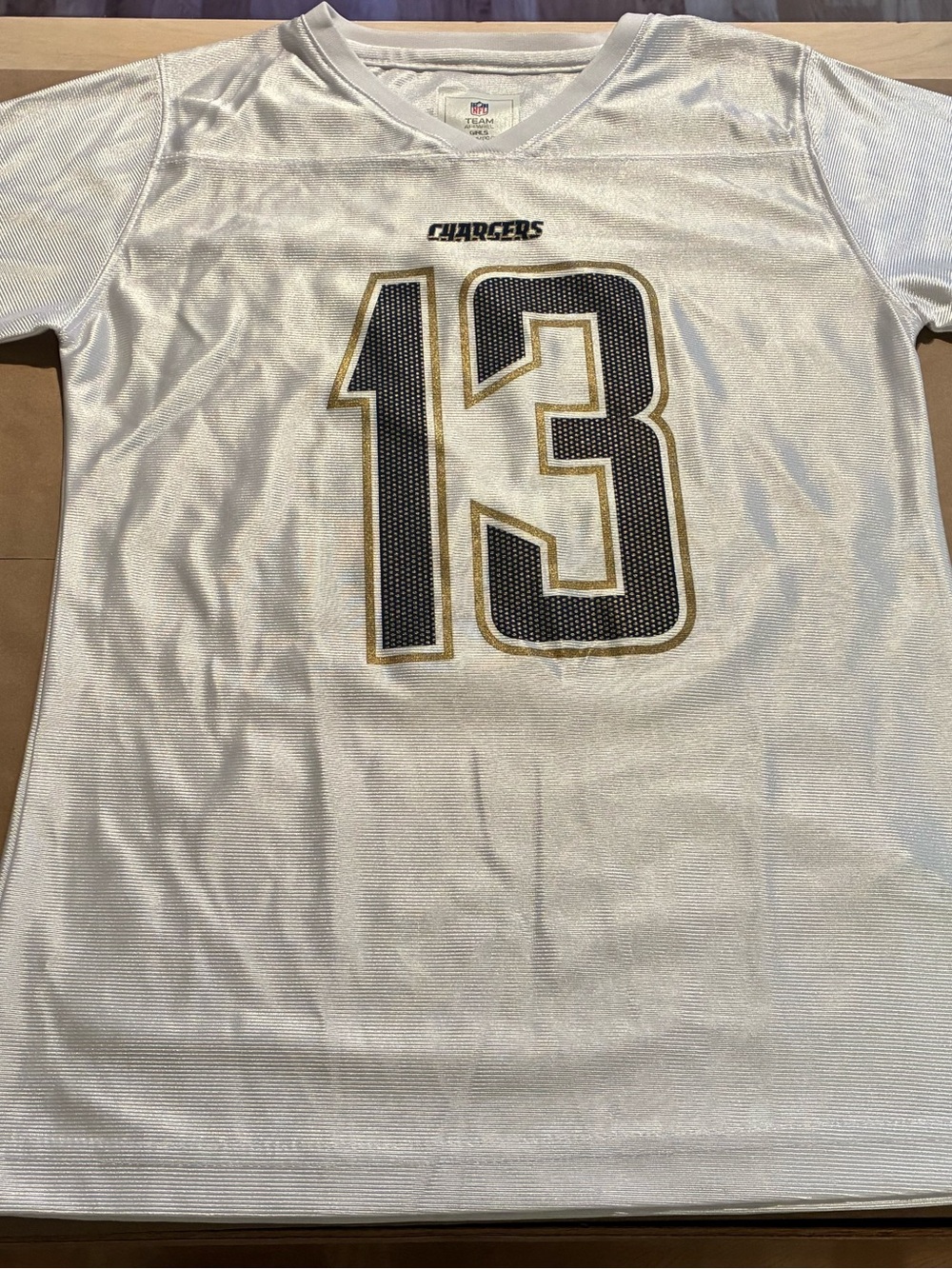 Los Angeles Chargers NFL Girls White Jersey Size Medium 10-12 Keenan Allen #13